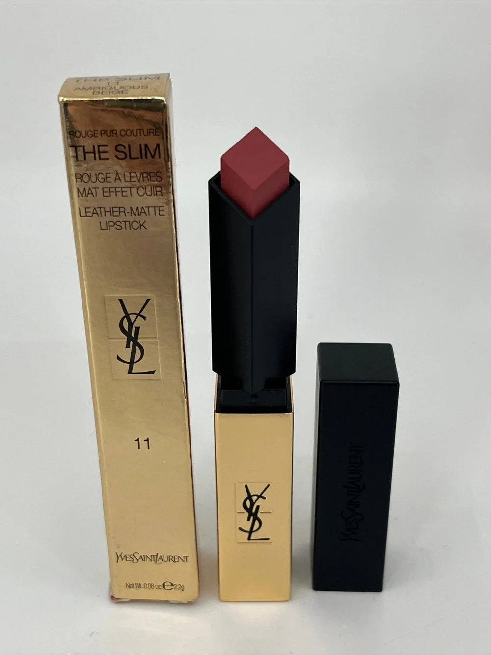 Yves Saint Laurent The Slim Leather Matte Lipstick 11 Ambiguous Beige .08 Oz.